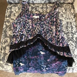 Anthropologie purple cheetah print top